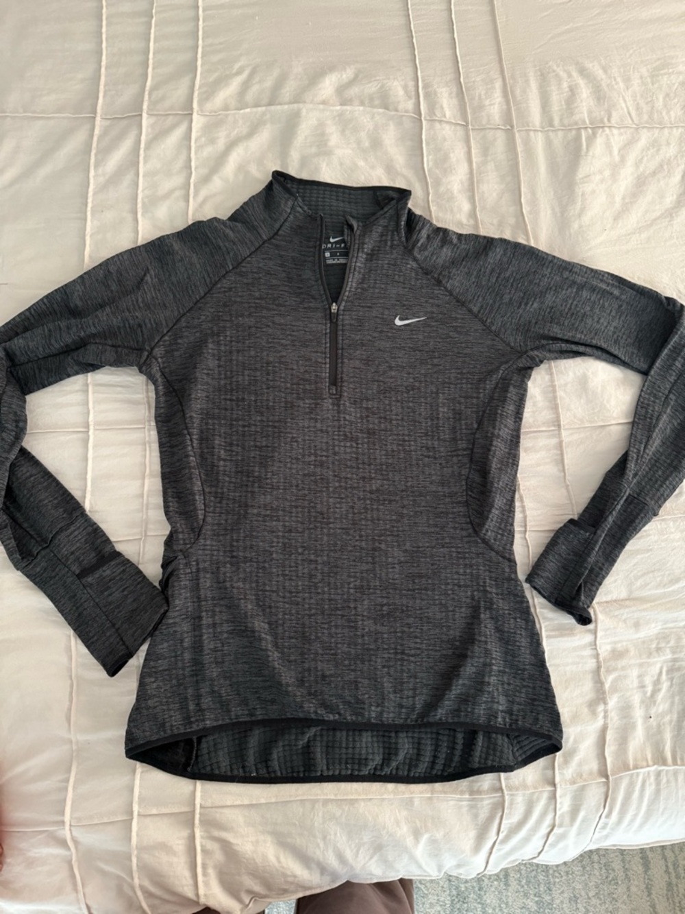 Nike Heather Dri-Fit Half-Zip Performance Pullover - Dark Gray